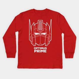 Optimus Prime (white outline) Kids Long Sleeve T-Shirt